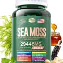 Sea Moss 12000mg Black Seed Oil 6000mg Ashwagandha 3000mg Turmeric 1000mg Bladderwrack 2000mg Burdock 3000mg & Vitamin C & D3 with Elderberry Manuka Dandelion Yellow Dock Iodine Chlorophyll ACV, BB 01/2027