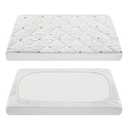TILLYOU Pack and Play Sheets for Toddler Mattress, Mini Crib Sheets Fitted Up to 3" Deep, Breathable and Soft fit 39"x27", The Little Sun