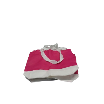 Large Pink/White tote bag, 5 pack