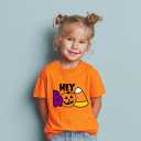 Halloween Shirts for Toddler Boys Girls Kids 2-8 Years, Unisex Pumpkin Ghost Bat Soft Cotton Short Sleeve Tee (Hey)