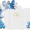 Arch Backdrop Stand Cover Set of 3, 7.2FT 6.6FT 6FT White Spandex Stretchy Backdrop Wedding Arch Cover for Birthday, Party, Baby Shower Ceremony Banquet Decoration (White, 7.2FT,6.6FT.6FT)