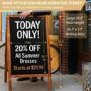 Double-Sided A-Frame Chalkboard Sign 40x20, Magnetic Sidewalk Sign with Solid Pine Wood Frame, Large Chalkboard Easel Menu Board for Restaurants, Cafes, Weddings & Outdoor Display with Accessories
