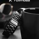 Fullmosa Band Compatible with Apple Watch 44mm 45mm 42mm, Stainless Steel iWatch Band for Apple Watch Se 2 Series 9/8/7/6/5/4/3/2/1(Black, 42mm/44mm/45mm)