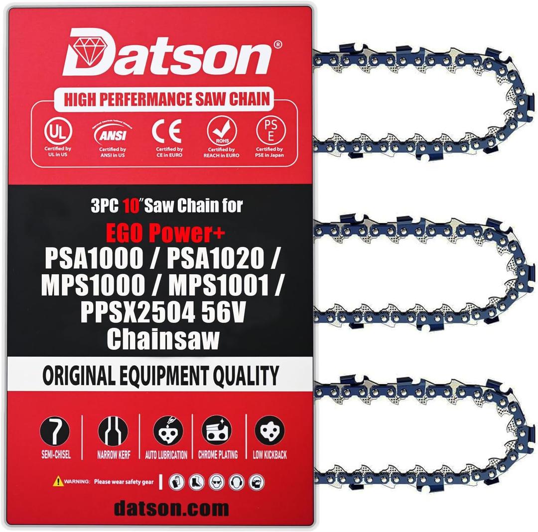 3PC 10" Pole Saw Chain Replacement for EGO PSA1000 / PSA1020 / MPS1000 / MPS1001 / PPSX2504 10-Inch 56V Polesaw