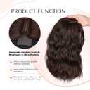 LEEONS Short Wavy Hair Topper for Women, 11inch Breathable Synthetic Hairpiece with 6.5x6.5 Base, Instantly Adds Volume & Conceals Thin/White Hair Roots