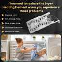 Upgrade 3387747 WP3387747 PS11741416 Dryer Heating Element Replacement by Sikawai, Fit for Whirlpool Cabrio Kenmore He2 Kenmore Elite He3 Maytag Dryers GEW9250PW0 GEQ9800PW1 GEQ9800PW2 W11344457