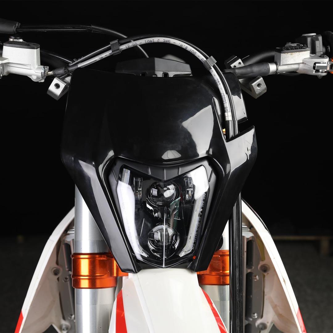 CHANGCHENG Dirt Bike Headlight Led66W 3000lm Universal Motorcycle LED Headlight KitPit Bike Headlight for Most Pit Dirt Bike Motorcycle Enduro ATV Scooters-Black