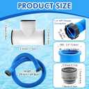 3 Pack 1.5''x59'' 29060e Flexible Pool Filter Pump Hose Kit for Above Ground Pools, with 1.5'' 3-way Connector, 3 4560 Conversion Adapters 40mm to 1.5'' for Sand Filter, Saltwater System(Blue)