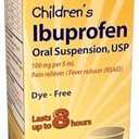 Taro Children's Ibuprofen Oral Suspension 100 mg per 5 mL, 4 Fl Oz, Pain Reliever and Fever Reducer for Ages 2-11 Years, Dye-Free, Berry Flavor 2Pcs Exp. 06/2026