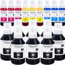 Ink Refill Bottles (BK C M Y) 17 Bottles for Ecotank ET-2700 2750 2760 2850 ET-3700 ET-3710 ET-3750 ET-3760 3800 3830 3843 3850 4750 4760 4850 15000 ST-4000 ST-2000 ST-3000 Printer