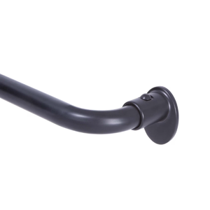 Lunar Complete Blackout Room Darkening Steel Wrap Rod, 28-48" Adjustable Length, 5/8" Dia., Black