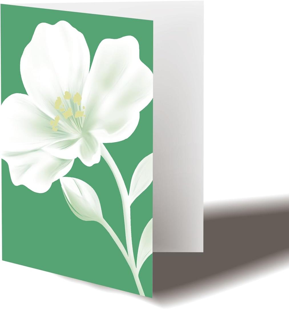 20PCs, Elegant Atrovirens and Floral Greeting Cards with Envelopes for all Occasion  Blessing, Thank You, Grateful Notes with Glitter Stickers, 4x6 inch.