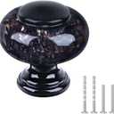 4 Pack Dresser Knobs, Black Kitchen Crystal Cabinet Drawer Knobs, 1-3/8 Inch(36mm) Vintage Decorative Round Knobs Pulls, Easy to Install