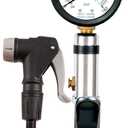 Universal Bicycle Tire Inflator Gauge with Auto-Select Valve Type - Presta and Schrader Air Compressor Tool