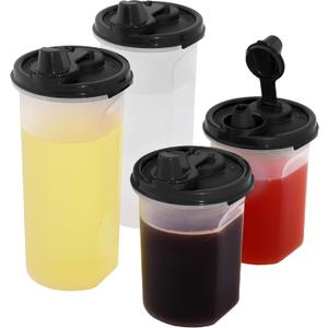 SIGNORA WARE NON-DRIP SPOUT Olive Oil dispenser bottle, Airtight Leakproof Oil Dispenser for kitchen, Wide mouth Easy Fill Oil and Vinegar Dispenser, Set of 4, 2-15 & 2-21 oz.