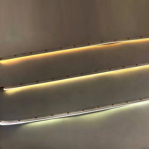 DC24V 3mm Thick Side-Emitting 8MM PCB COB LED Strip Light Flexible UHB Tape 480LEDs/M Flexible High Brightness Lights Side Illuminated Lamp 3000K/ 4000K/6000K (Warm Light 3000K)