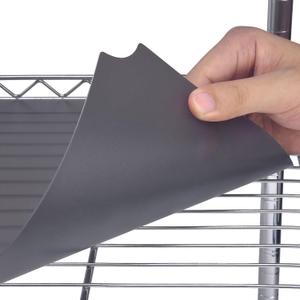 Slendor Wire Shelf Liner 14" x 24" Value Pack of 5 Flat Heavy Duty Waterproof Non-Adhesive Industrial Strength Plastic Mats for Tier Shelving Unit, Gray