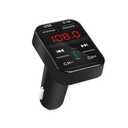 Bluetooth FM Transmitter for Car Cigarette Lighter, Hand Free Call with Built in Noise Canceling Microphone & Answer/Hang-up Button, USB-A, USB-C, Flash Drive Ports, 8 LED Modes