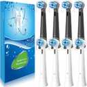 8 Pack Replacement Heads Compatible with Oral B iO Toothbrushes, Brush Heads for Oral-B iO 2/3/4/5/6/7/8/9/10/7G Series, with Covers, Black+White
