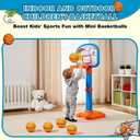 Iyoyo Mini Basketball Set - 5 Pack 6" Small Balls with Pump, Over The Door Mini Hoop Replacements, Toy for Toddlers, Kids, Teenagers, Pool, Indoors, Outdoors