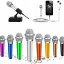 JeMii Mini Microphone,Tiny Microphone,Phone, Asmr,Mini Karaoke,forVoiceRecording Chatting and Singing on iPhone,Android,PC(Silver)