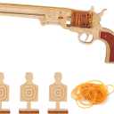 Cool Unique Gifts for Men, 3D Wooden Puzzles for Adults Colt Revolver Model 1851-3D Wooden Gun Puzzle Building Kit for Adults - Rubber Band Gun, Wood Toy Guns for Man Birthday Xmas Gift Idea