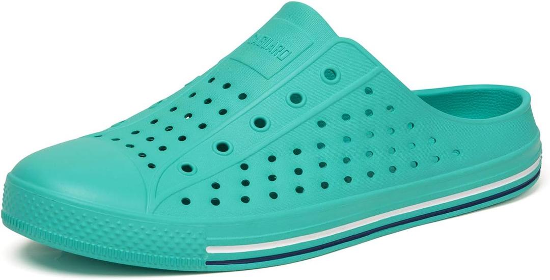 SAGUARO Women's Men's Garden Clogs Shoes Casual Slippers Unisex Quick Drying Sandals Summer Anti-Skid Beach Shoes (Green)
