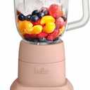Bella 10 Speed Countertop Blender, Juicer & Smoothie Maker, Fits-anywhere Kitchenware, Slim Flip & Store Design, Dishwasher Safe 48oz Capacity Pitcher & Lid, Stainless Steel Blade, 450 Watt, Blossom (6 Cup)