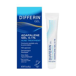 Differin Acne Retinoid Treatment Gel, 0.1% Adapalene, 45g Tube | Otc Retinoid Gel, Clears Acne And Blackheads, Unclogs Pores, Once-Daily Use, Dermatologist Recommended, 45G Tube