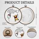 Giosve Bear Nursery Round Wall Art Canvas Framed Poster, Cute Cartoon Bear Pig Love You to the Moon and Back Hanging Wall Sculptures for Kids Nursery Room Bedroom Playroom Decor, 10x10 Inch Set of 2