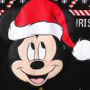 Disney Stitch Christmas Family Matching Snow Sweater Funny Holiday Long Sleeve Crew Neck Pullover Tops Festival Party Sets (Black, M)