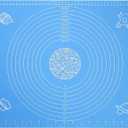 Silicone Baking Mat for Pastry Rolling Dough with Measurements,19.7" x 15.7" BPA Free Non stick and Non Slip Blue Table Sheet Baking Supplies for Bake Pizza Cake