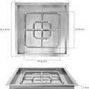 onlyfire Stainless Steel Square Fire Pit Flat Pan with Burner Ring Assembly, 24-Inch