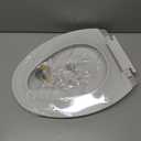 Toilet Seat Elongated, Toilet Seats with Cover Quiet Close, Never Loosen Bumpers, Easy Removing and Cleaning, White, 18.5"L x 14"W