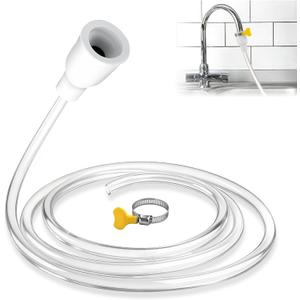 Faucet Hose Adapter for Sink - 6.5ft Sink Hose Attachment for Faucet, with Adjustable Connector Clamp, Portable Connector Attachment for Bathtub, Dog Shower, Bucket, Outdoor Cleaning