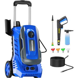 Electric Pressure Washer Power Washer - 4800 P 2.8 G Wash Machine Electric Powered with Foam Cannon for Car, Floor, Garage, Patio Washing (Sky Blue)
