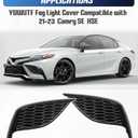 Fog Light Cover Compatible with 2021-2023 Toyota Camry SE XSE Replacement for TO1039243 TO1038243 81481-06240 81482-06200