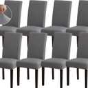 Sufdari Dining Chair Covers,Kitchen Chair Cover,Parsons Chair Slipcover,Spandex Chair Protectors for Dining Room Stretch Chairs Cover Set of 8 -Gray