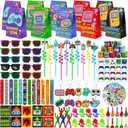 170 Pcs Video Game Party Favors Kit With Gaming Goodie Bags Sunglasses Crazy Straws Stickers for Kids Birthday Prizes, All-in-One Video Game Theme Party Supplies for Boys & Teens
