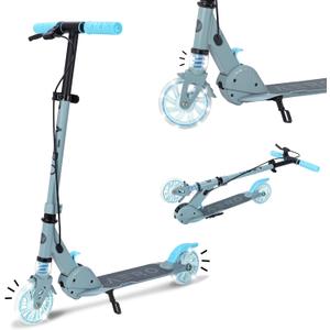 Aero Scooter for Kids 5-8 | Dynamic Lights, Hand Brake & Shock Absorption | Boys Girls 2 Wheels Kick Scooter | Foldable & Height Adjustable