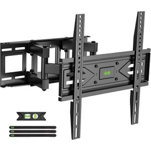 USX MOUNT Full Motion TV Wall Mount for Most 32-70 inch TVs up to 99 lbs, Wall Mount Bracket with Dual Articulating Arms, Swivel, Tilt, Max VESA 400x400mm, TV Mount Fits 12”/ 16” Wood Studs