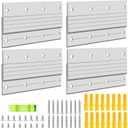 4 Pairs French Cleat Picture Hanger, Luxiv Metal Mounting Bracket for Photo Frames Aluminum Z Hanger, Wall Mount Mirror Bracket Z Bar Hanging Picture Ledges with Screws, Level Tool (6 inches)