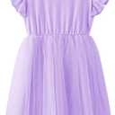 Toddler Baby Girl Tutu Tulle Dress Sleeveless Fluffy Cute Party Sundress (Purple)