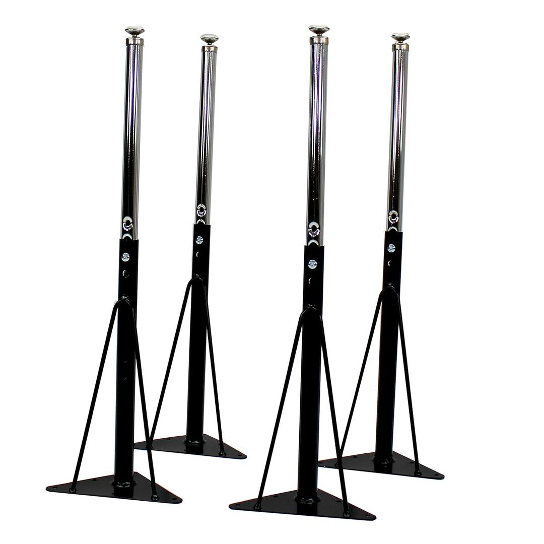 Factory Direct Partners REPLACEMENT Standard Swivel Glide Table Legs for FDP Activity Tables, Adjustable Height 19-30 inches, Includes Legs and Hardware ONLY (4-Pack) - Black, 11024-BK