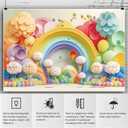 YongFoto Paper Flowers Backdrop 10x5ft Colorful Cut Paper Floral Blossom Rainbow Arch Hot Air Balloon Honeycomb Ball Photography Background Lovely Party Banner Home Decor Photo Studio Booth Props (10ftx5ft, Style 2)