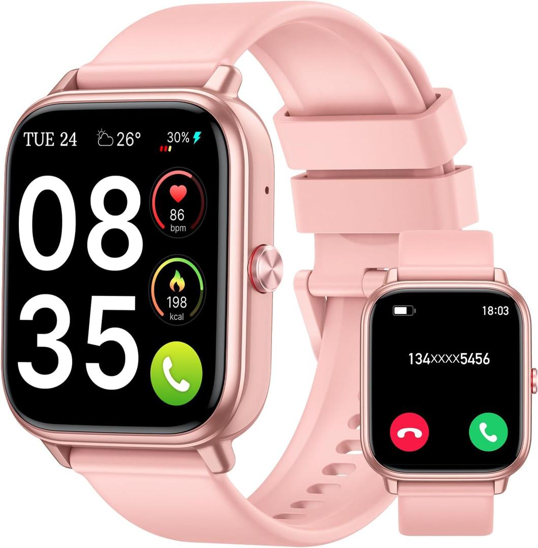 Smart Watch for Men Women (Answer/Make Calls), 1.83" HD Touchscreen Fitness Tracker, 480Hrs Playtime,112+ Sports Modes,Fitness & Sleep Tracker,Health,Fitness Watch for Android/iOS,IP68 Waterproof,Rose