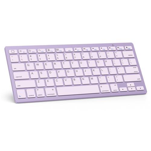OMOTON Bluetooth Keyboard Compatible with iPad A16 11th 10th Generation, iPad 10.2 (9th/8th/7th), iPad Pro 13/12.9/11 inch, iPad Air/Mini and More iOS Devices, Purple