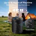 Portable Bluetooth Speaker, IPX7 Waterproof Wireless Speaker with 20W Loud Stereo Sound, 15H Playtime & Beat-Synced RGB Light, Small Outdoor Speaker for Shower, Pool, Beach, Hiking and Gifts