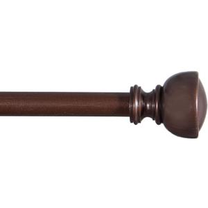 28-48 in. Petite Caf Adjustable Knob End Curtain Rod, 1/2 in. Diameter, Brown