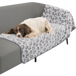 Stuffed Premium Soft Dog Couch Blanket, with Flannel Cute Paw Print, 30 * 70 inches, Cat Blanket Puppy Supplies Dog Products Stuff Essentials, Gray 